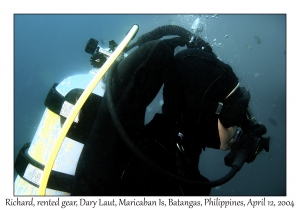 1163#0150 Richard Harker, Rented Gear, Dary Laut, Maricaban Is, Batangas, Philippines, April 12, 2004