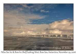 Nilas Sea Ice & Ross Ice Shelf looking West