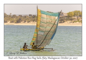 Boat with Pakistan Rice Bag Sail