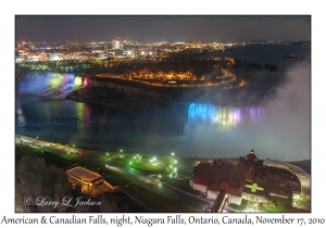 American & Canadian Falls, Night