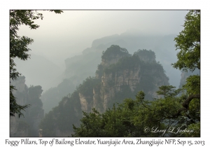 Foggy Pillars, Top of Bailong Elevator