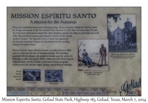 2024-03-07#2138 Mission Espiritu Santo, Goliad State Park, Hwy 183, Goliad, Texas