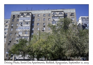 2025-09-21#4963 Driving Photo, Soviet Era Apartments, Bishkek, Kyrgyzstan
