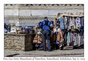 2025-09-27#2145 Don, Sidewalk Sales, Gur-Amir, Mausoleum of Tamerlane, Samarkand, Uzbekistan