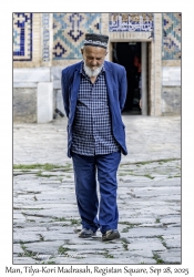 2025-09-28#2292 Man, Tilya-Kori Madrasah, Registan Square, Samarkand, Uzbekistan