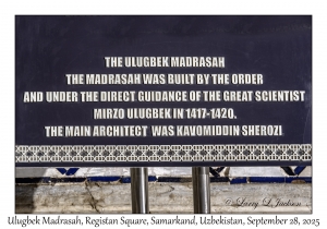 2025-09-28#2310 Ulugbek Madrasah, Registan Square, Samarkand, Uzbekistan