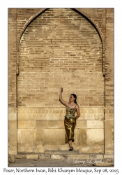 2025-09-28#2373 Poser, Northern Iwan, Bibi-Khanym Mosque, Samarkand, Uzbekistan