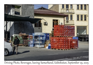 2025-09-29#2422 Driving Photo, Beverages, leaving Samarkand, Uzbekistan