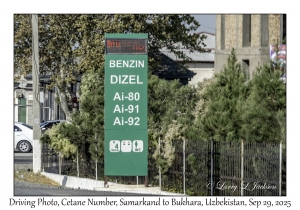 2025-09-29#2449 Driving Photo, Cetane Number, Samarkand to Bukhara, Uzbekistan