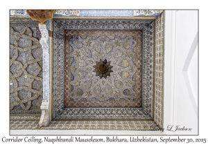 2025-09-30#5577 Corridor Ceiling, Naqshbandi Mausoleum, Bukhara, Uzbekistan