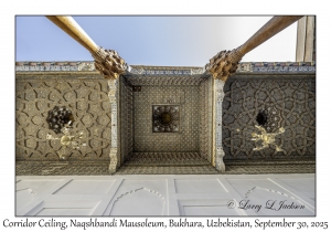 2025-09-30#5581 Corridor Ceiling, Naqshbandi Mausoleum, Bukhara, Uzbekistan