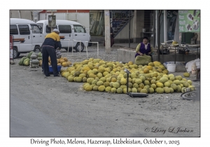 2025-10-01#2940 Driving Photo, Melons, Hazerasp, Uzbekistan