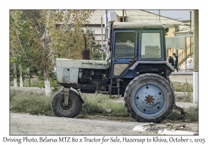 2025-10-01#2981 Driving Photo, Belarus MTZ 80 x Tractor for Sale, Hazerasp to Khiva, Uzbekistan