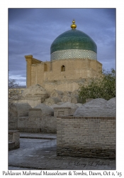 2025-10-02#3051 Pahlavan Mahmud Mausoleum & Tombs, Dawn, Itchan Kala, Khiva, Uzbekistan
