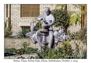 2025-10-02#3158 Statue, Plaza, Itchan Kala, Khiva, Uzbekistan
