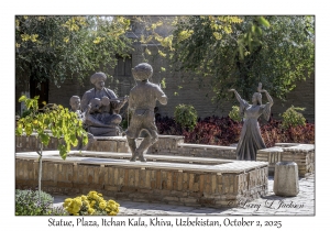 2025-10-02#3166 Statue, Plaza, Itchan Kala, Khiva, Uzbekistan