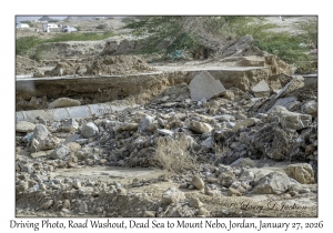 2026-01-27#4787 Driving Photo, Road Washout, Dead Sea to Mt Nebo, Jordan