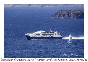 2026-04-19#5380 Seajets Ferry 'Champions League 1', Akrotiri Lighthouse, Santorini, Greece