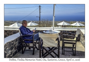 2026-04-21#4340 Debbie, Finikia Memories Hotel #17, Oia, Santorini, Greece